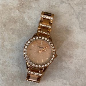 Gold fossil watch